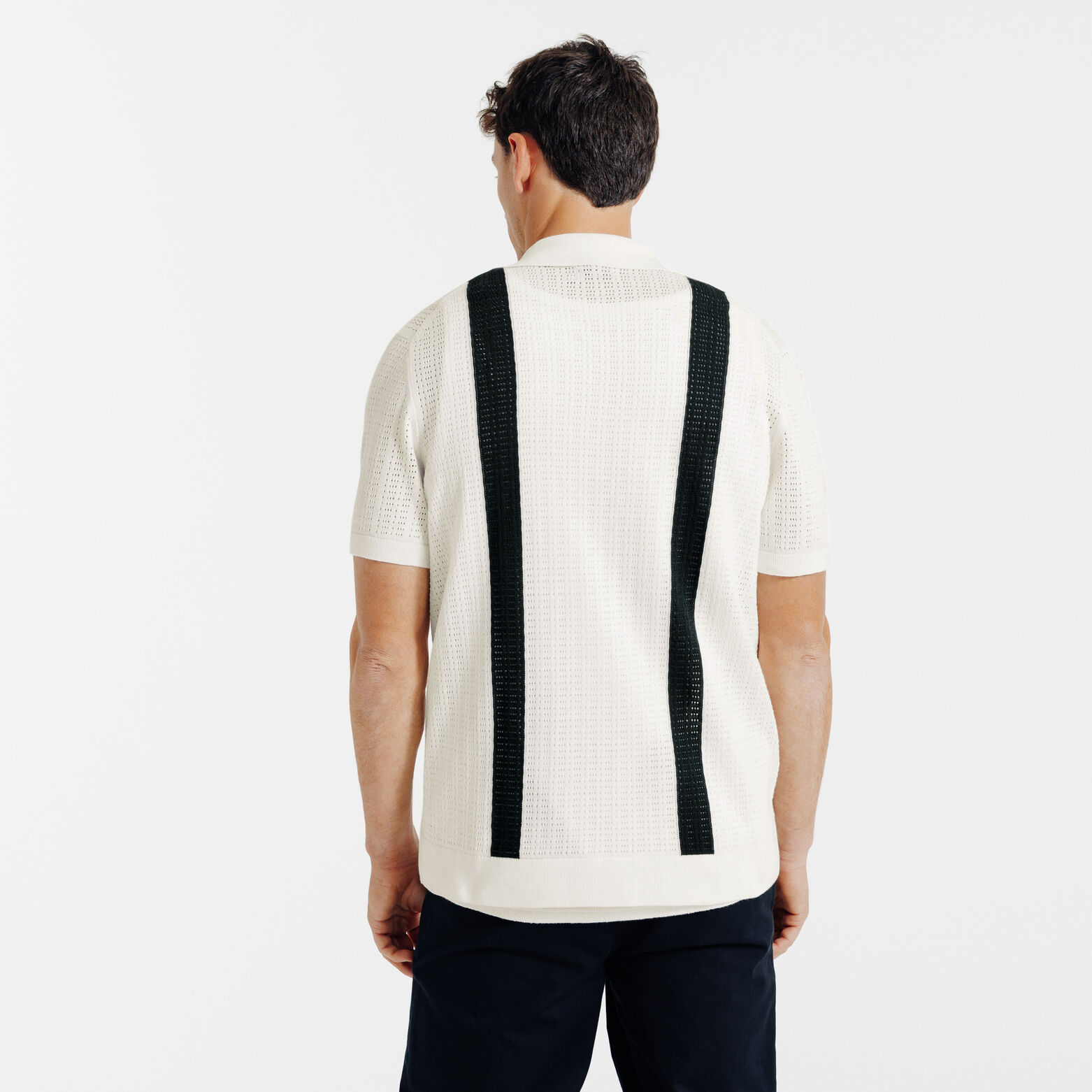 Gestreept hemdje in tricot met polokraag