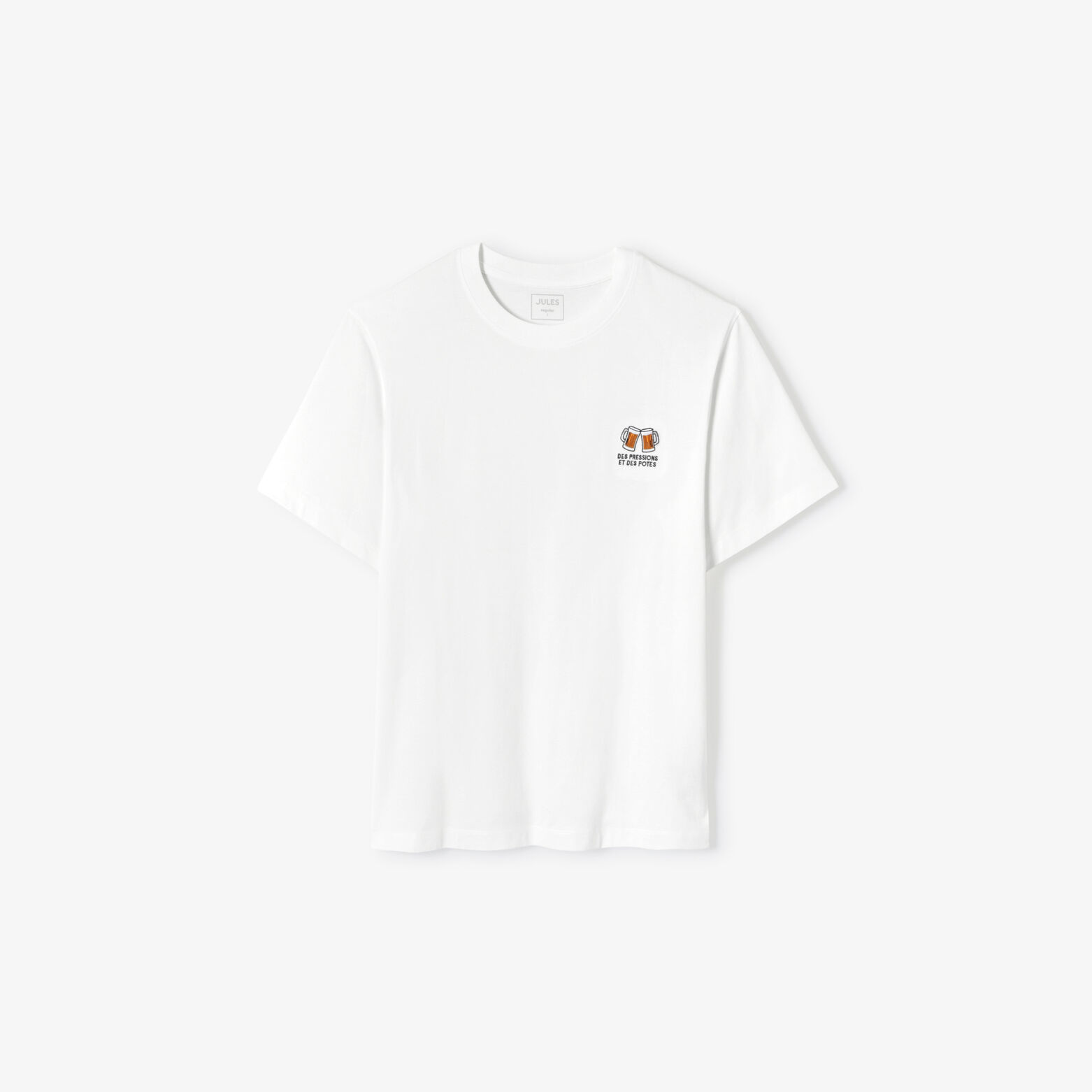 Tee shirt brodé poitrine en coton