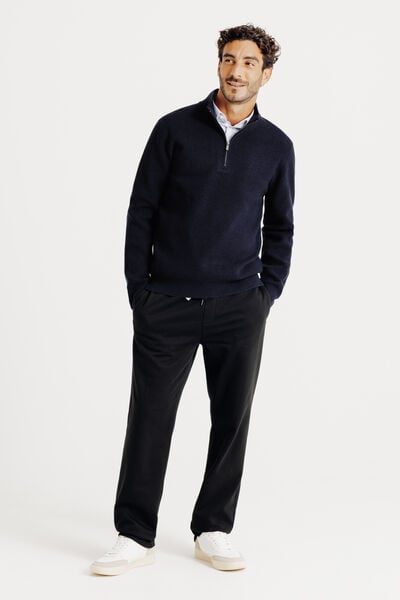 Pull col montant zippé gaufré