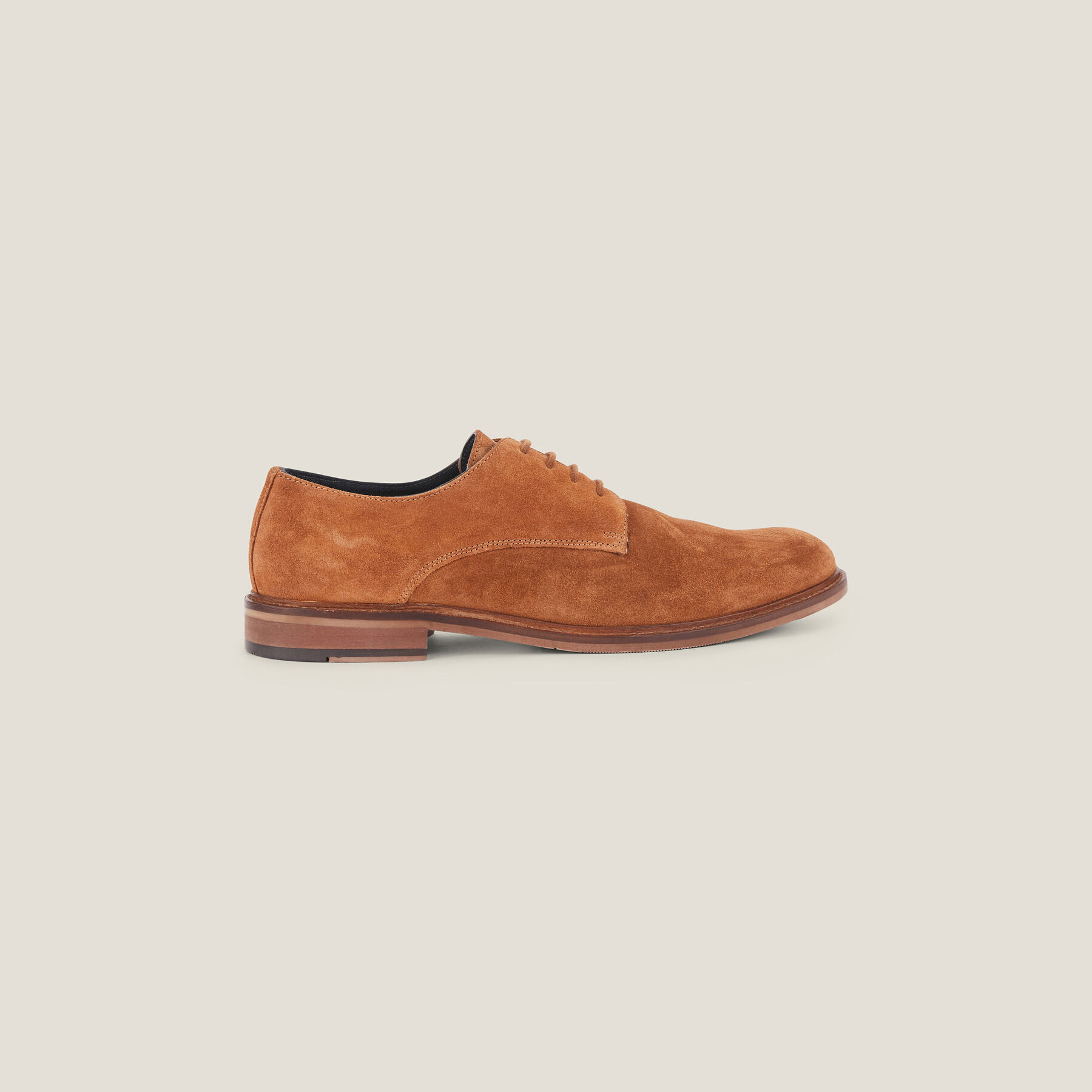 Chaussures derby en croute de cuir suede Camel Jules