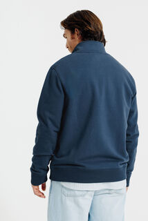 Effen heavy weight sweater opstaande kraag met rit