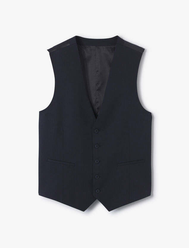 Slim fit kostuumgilet in bi-stretchstof