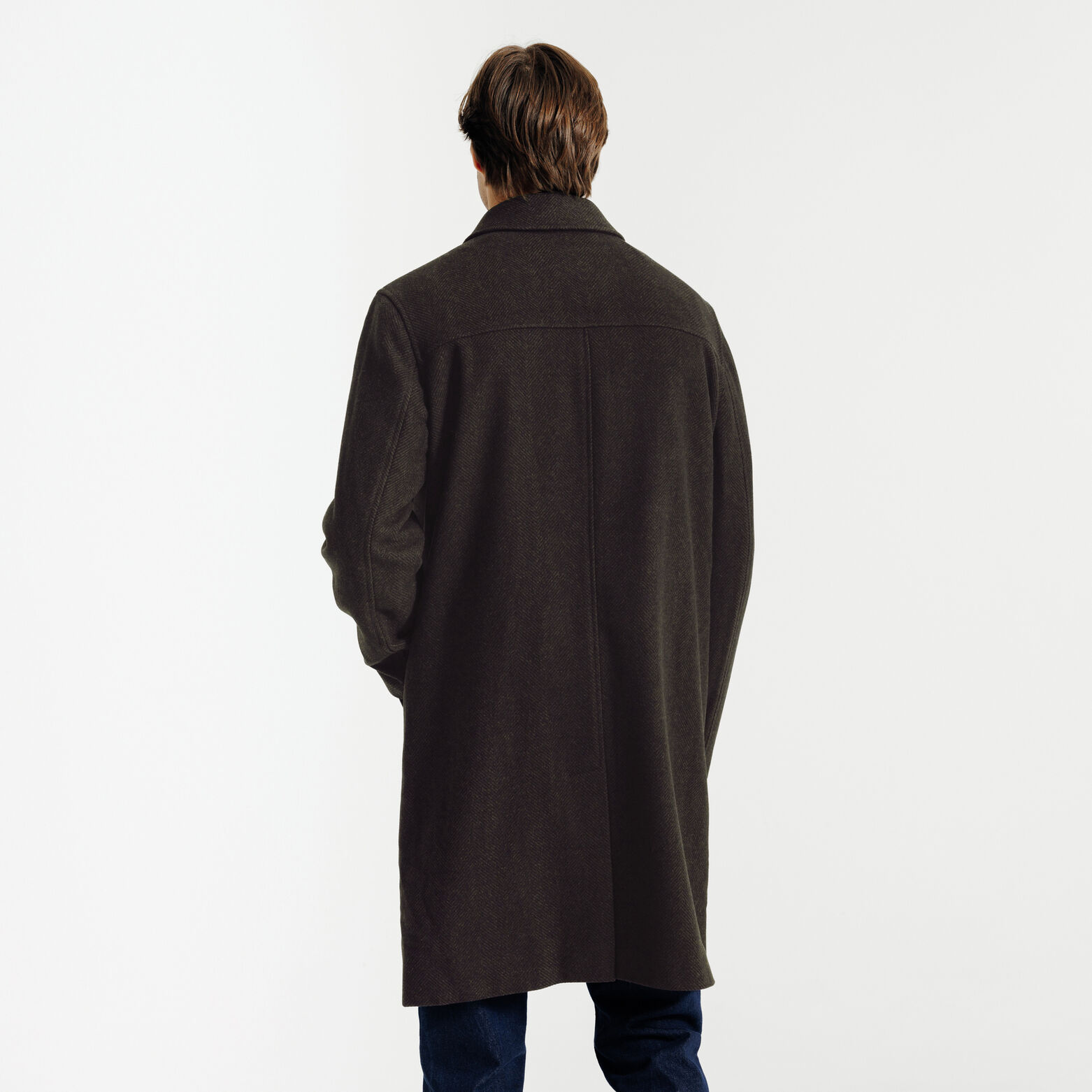 Manteau long col chemise