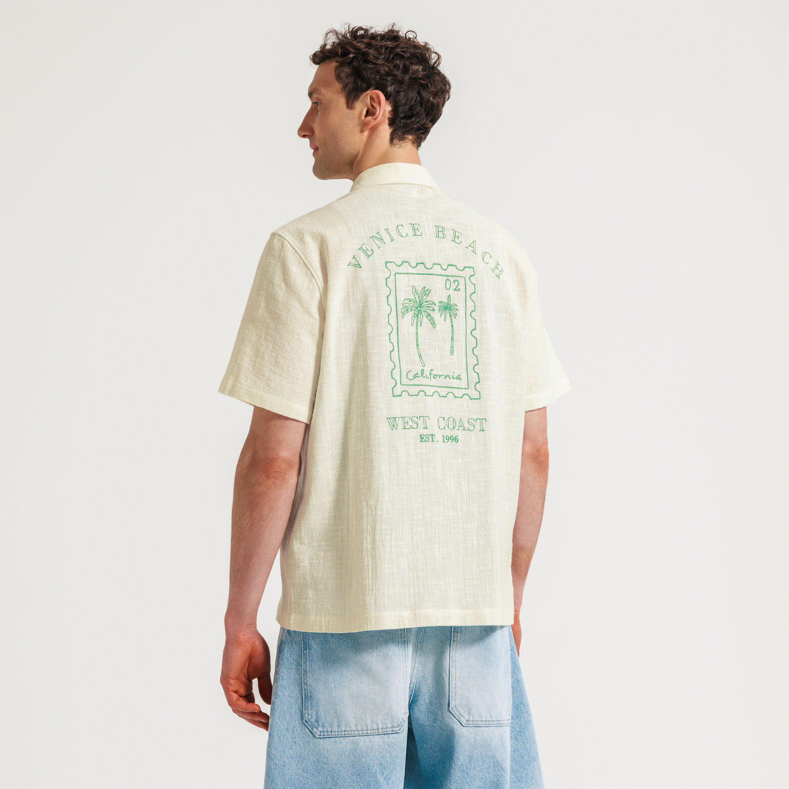 Chemisette en coton broderie dos