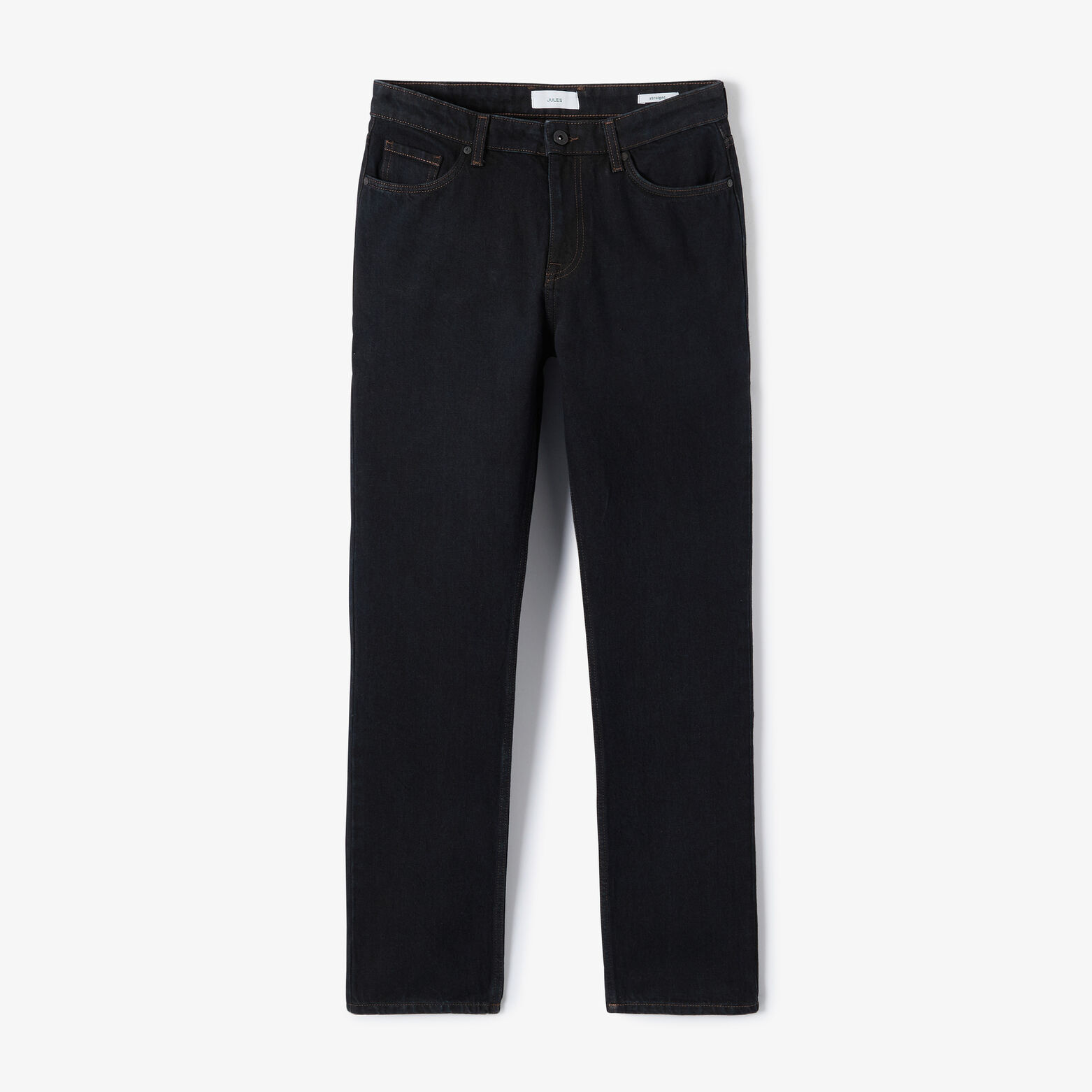 Jean straight revers color&eacute; 100% coton