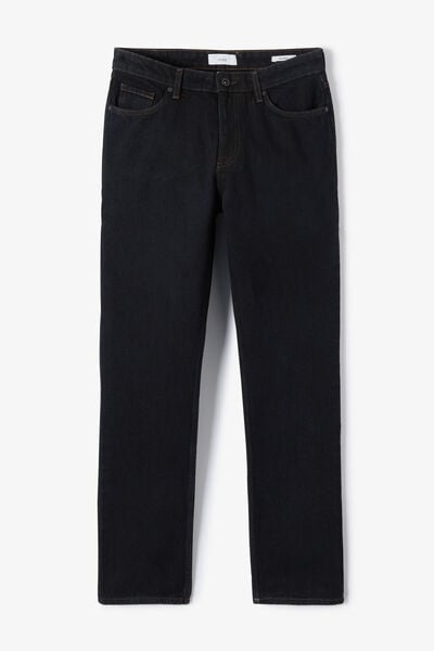 Jean straight revers color&eacute; 100% coton