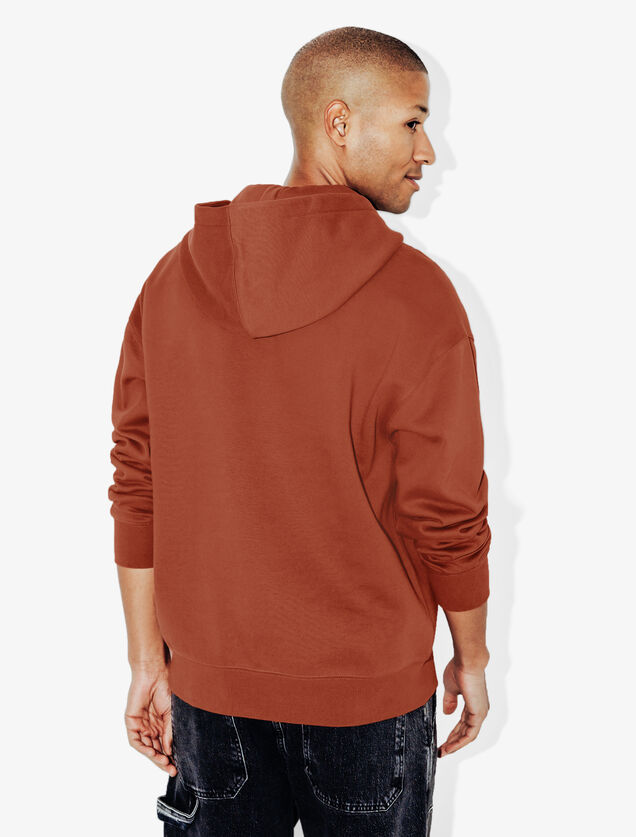 Sweater met kap en ritskraag