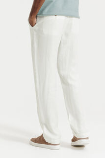 Loose fit chinobroek in 100% linnen