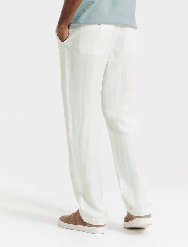 Loose fit chinobroek in 100% linnen