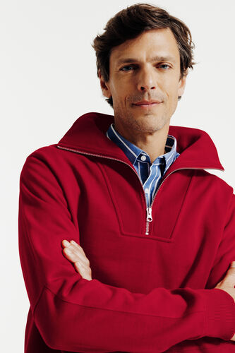 Sweat col camionneur zippé