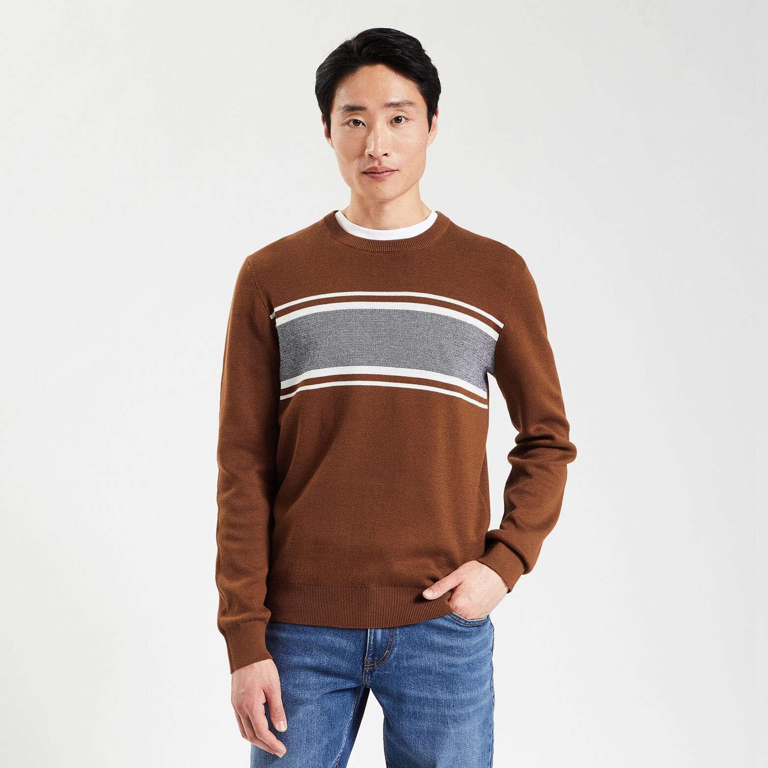 Pull col rond colorblock