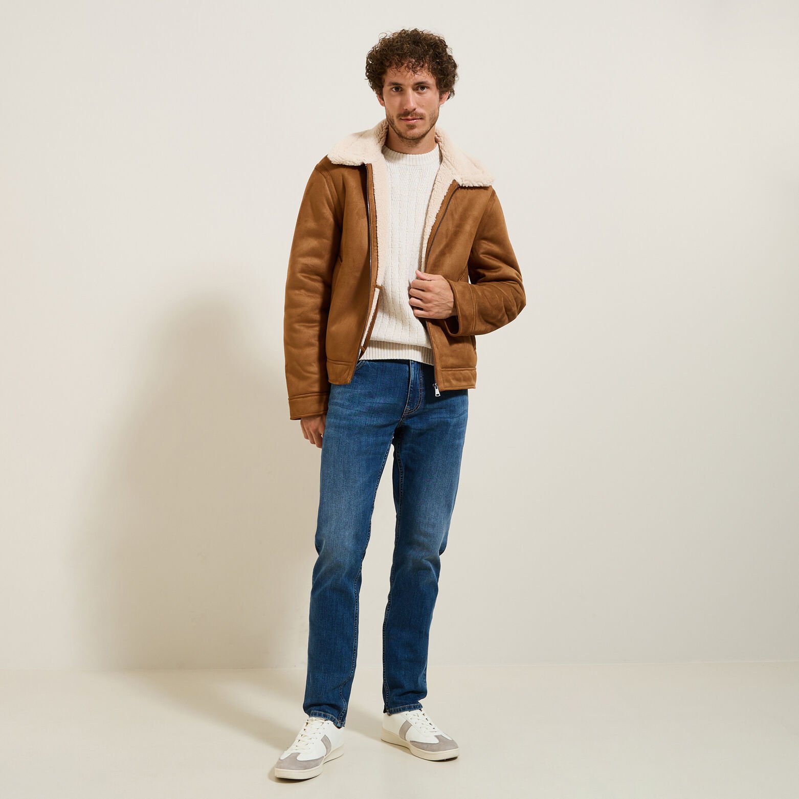 Pull col rond torsade