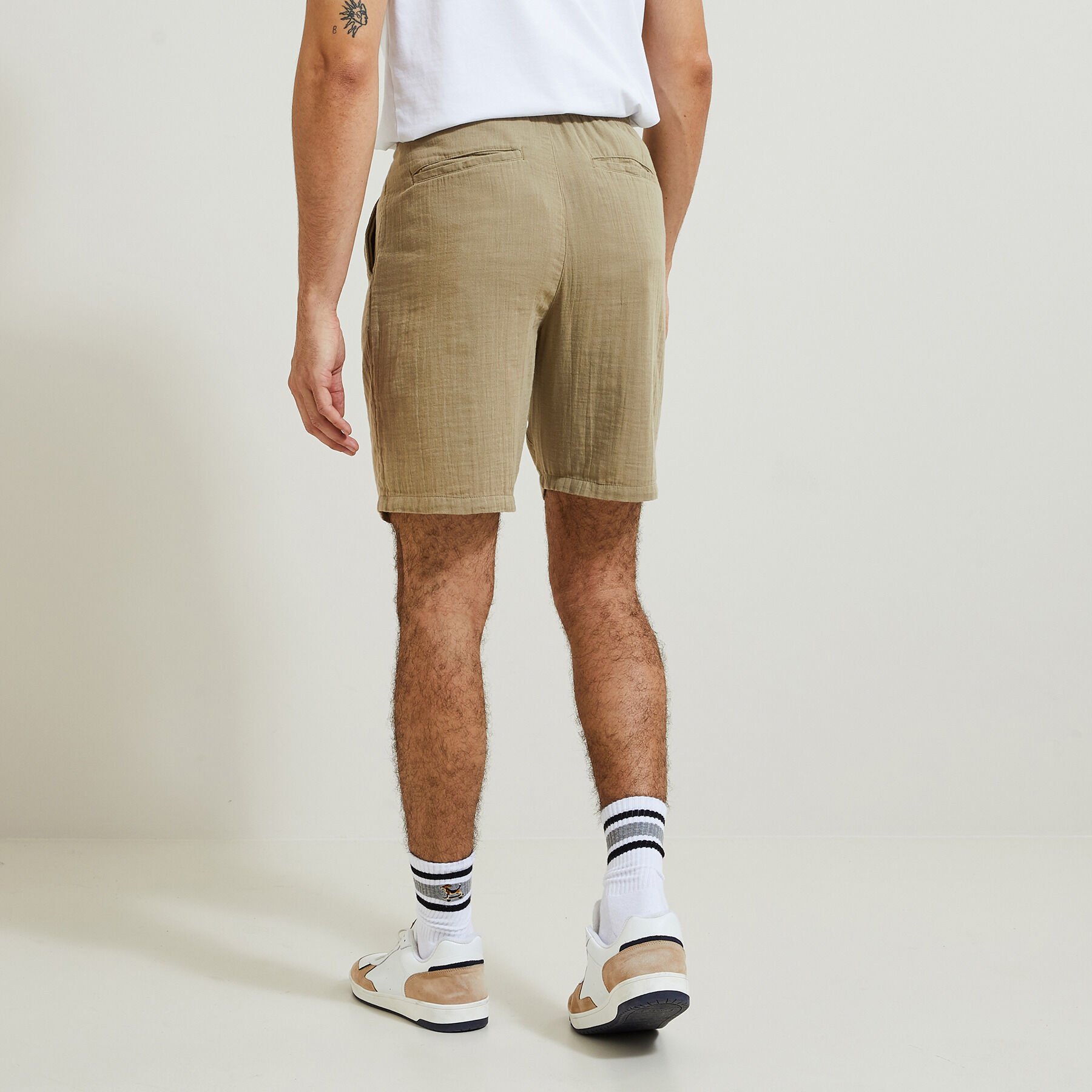 Bermuda taille elastiquee gaze de coton Jules BE