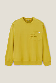 Sweater ronde hals, zak en afbeelding