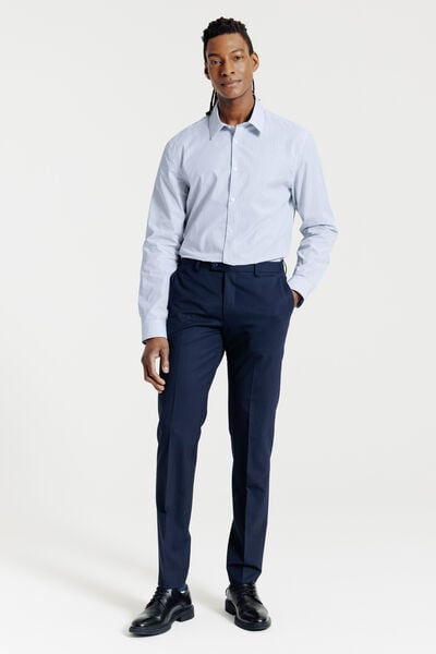 Regular fit gestreept hemd in katoen