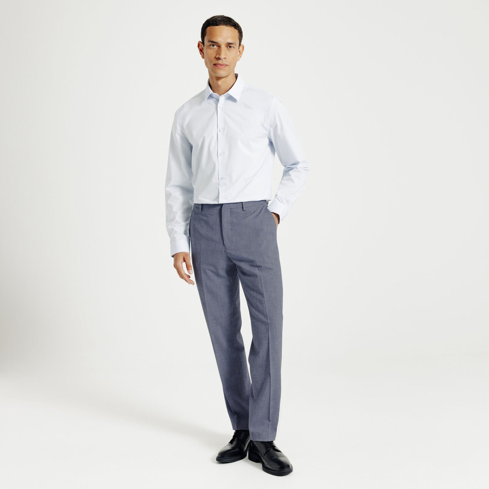 Tweekleurige comfort fit kostuumbroek