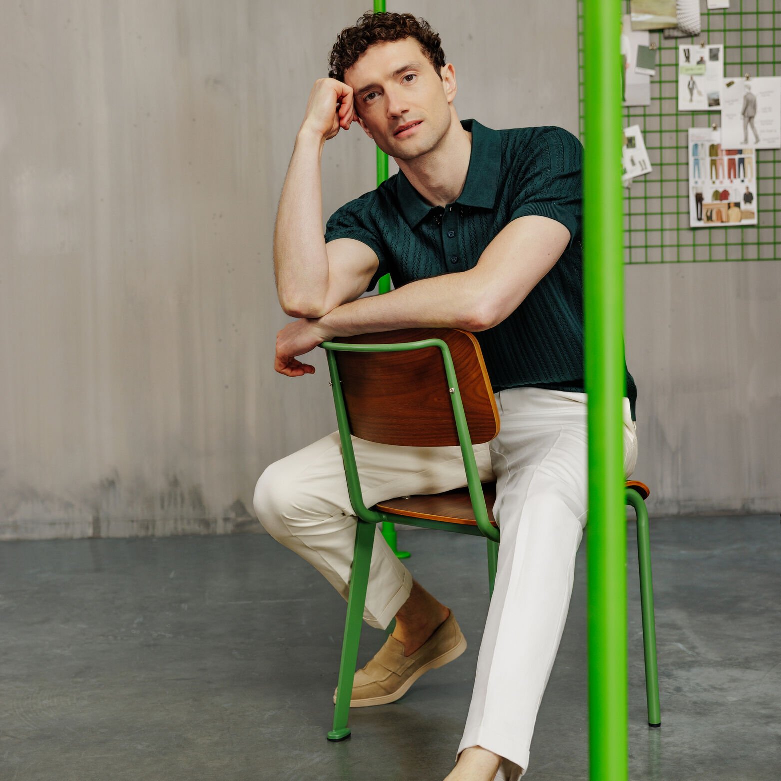 Polo en maille manches courtes jeux de points