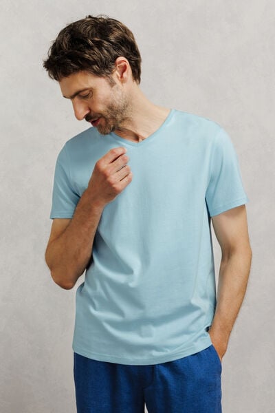 Tee shirt col V en coton