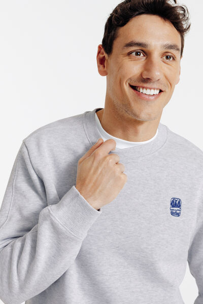 Sweat col rond chin&eacute; broderie poitrine