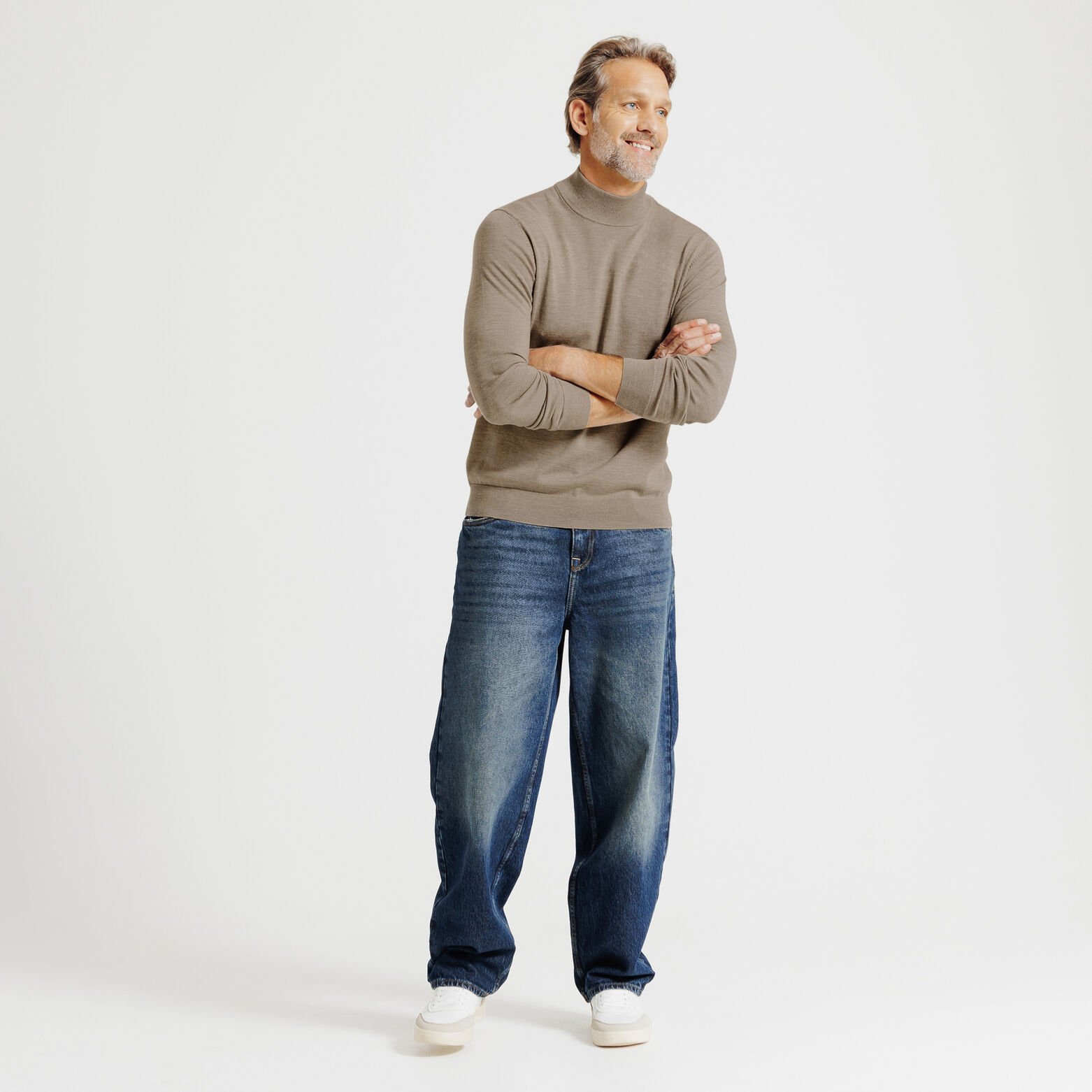 Pull col cheminée mérinos