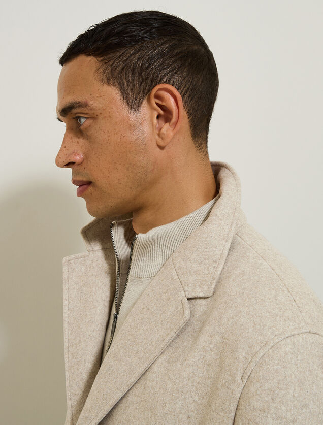 Manteau hiver long col tailleur