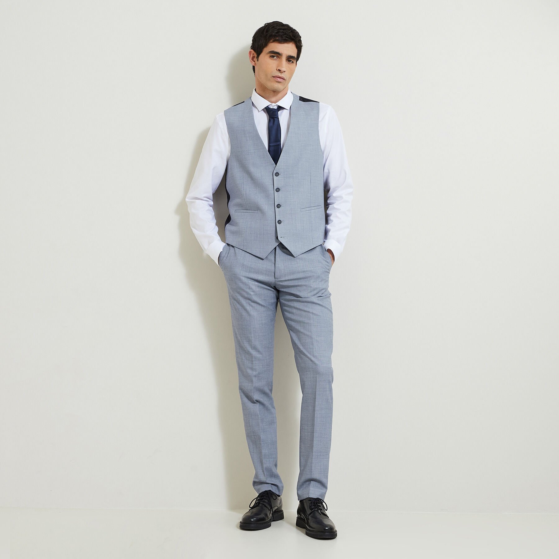 Gilet de costume slim bi ton Bleu fonce Jules