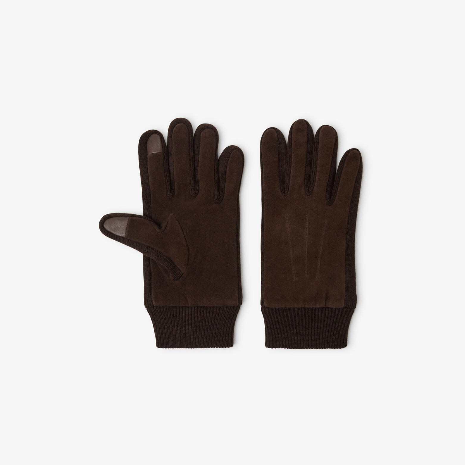 Gants en maille et suède