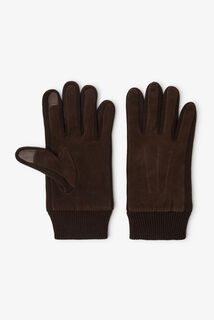 Gants en maille et su&egrave;de