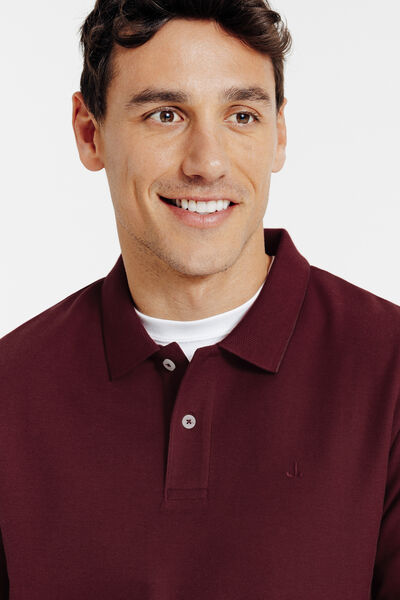 Effen polo in piqu&eacute;katoen, met lange mouwen