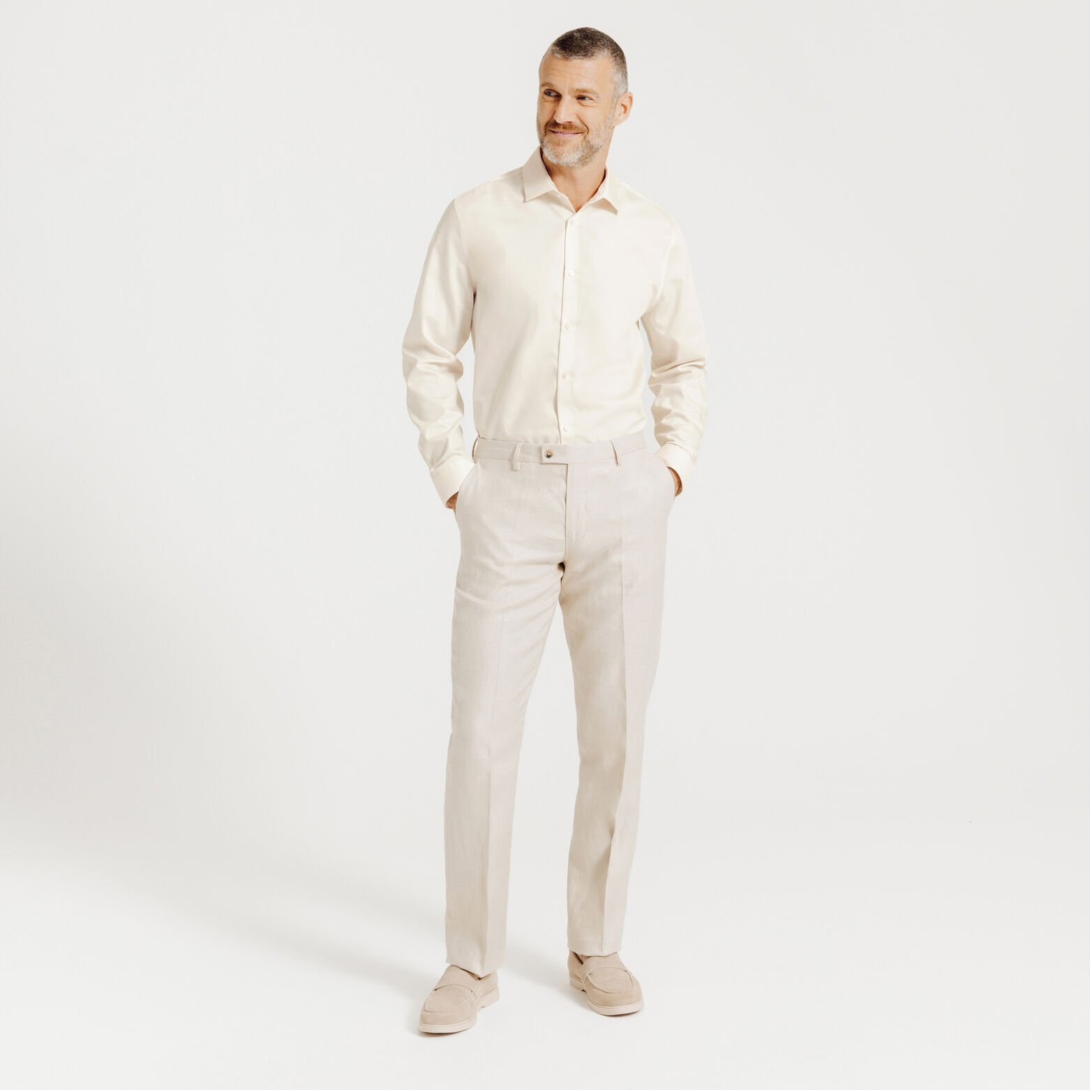 Chemise sans repassage en coton unie slim