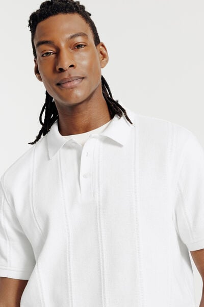 Polo manches courtes textur&eacute;