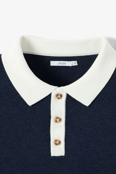 Pull col polo contrast&eacute; uni