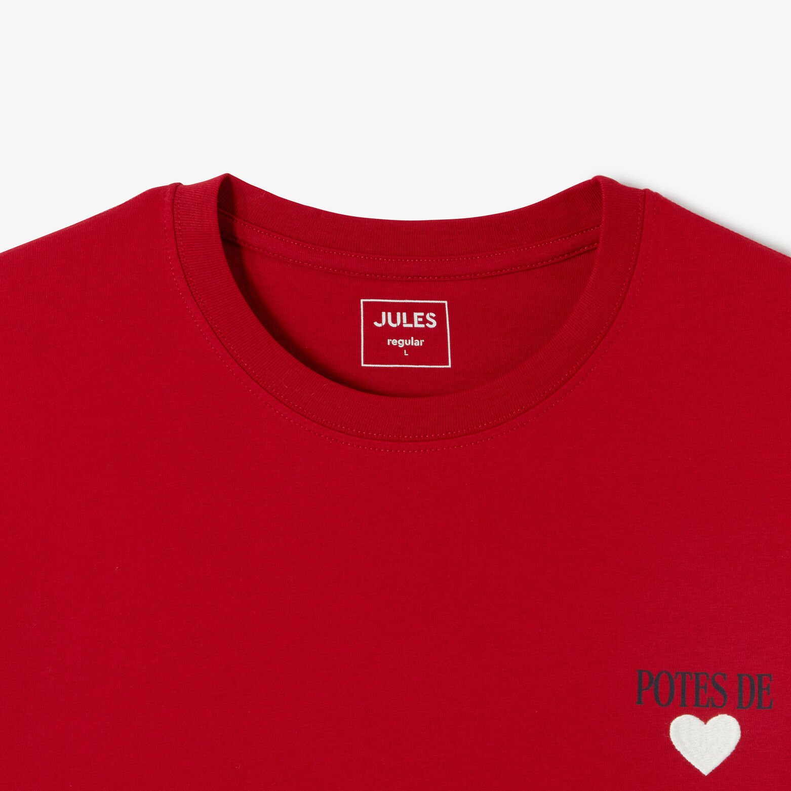 Tee shirt brodé poitrine en coton