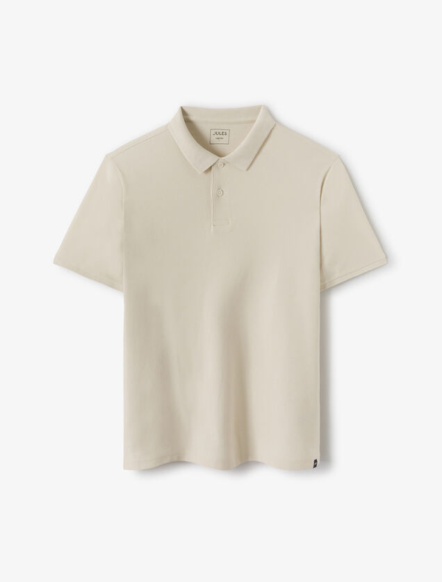 Effen polo in piqu&eacute;katoen met korte mouwen