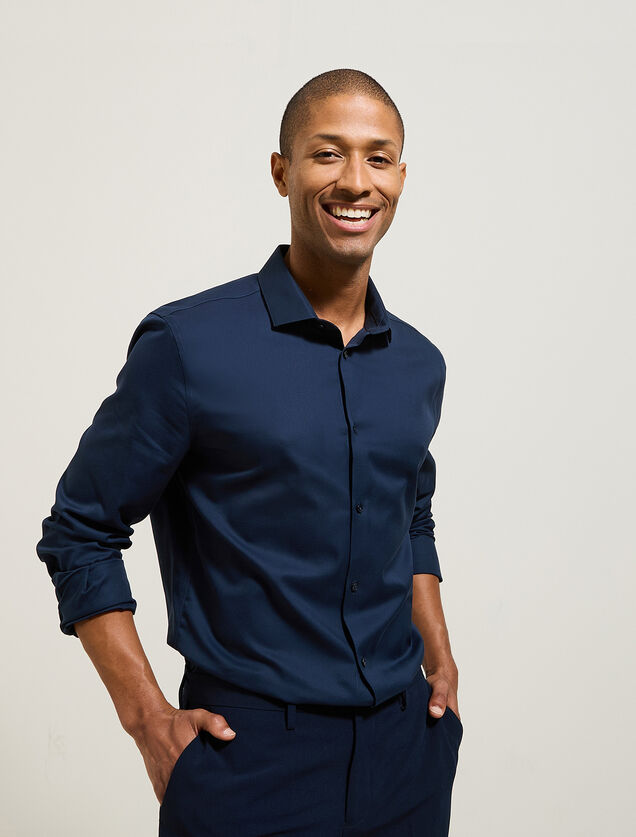 Chemise sans repassage slim en coton