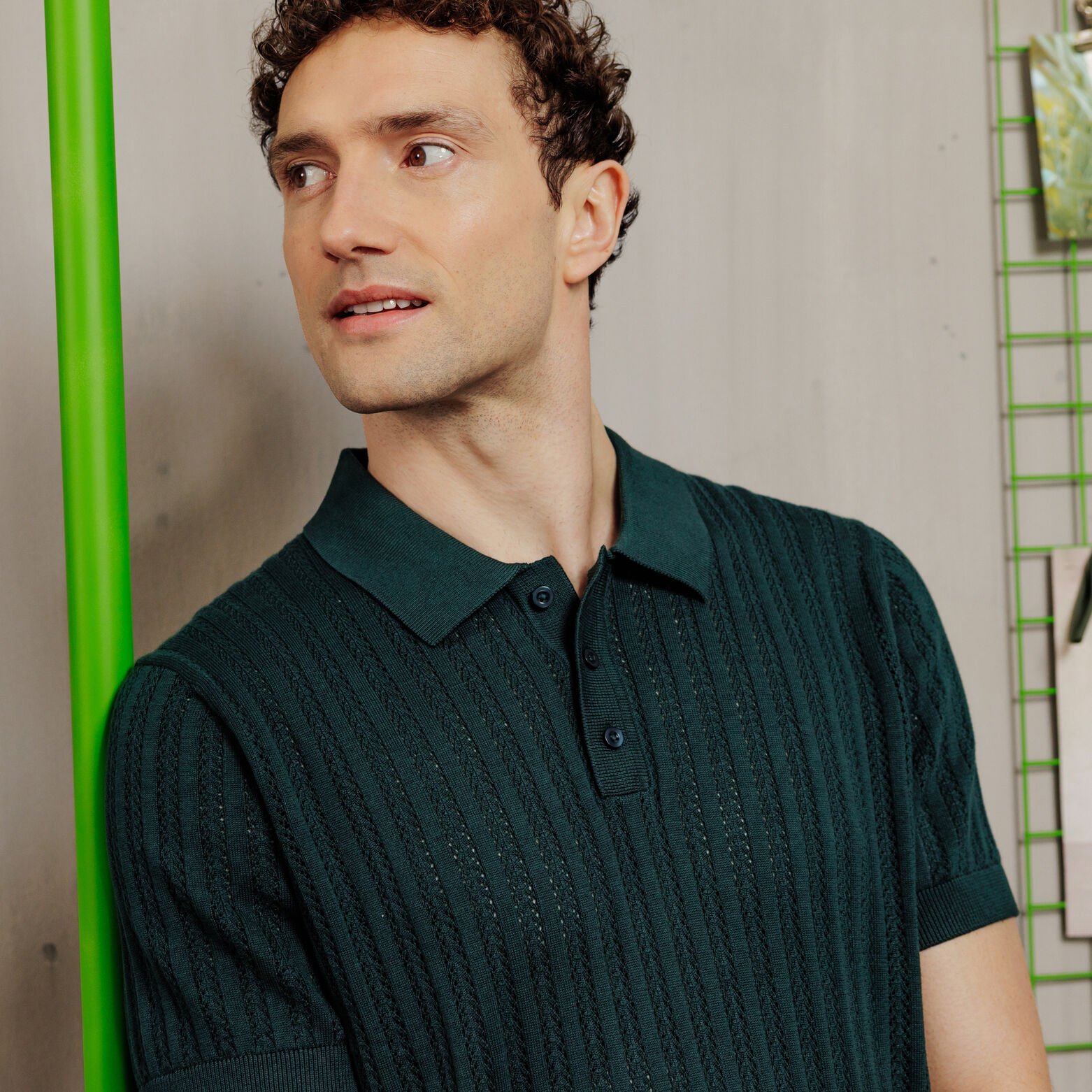 Polo en maille manches courtes jeux de points