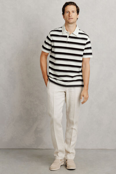 Polo ray&eacute; col chemise