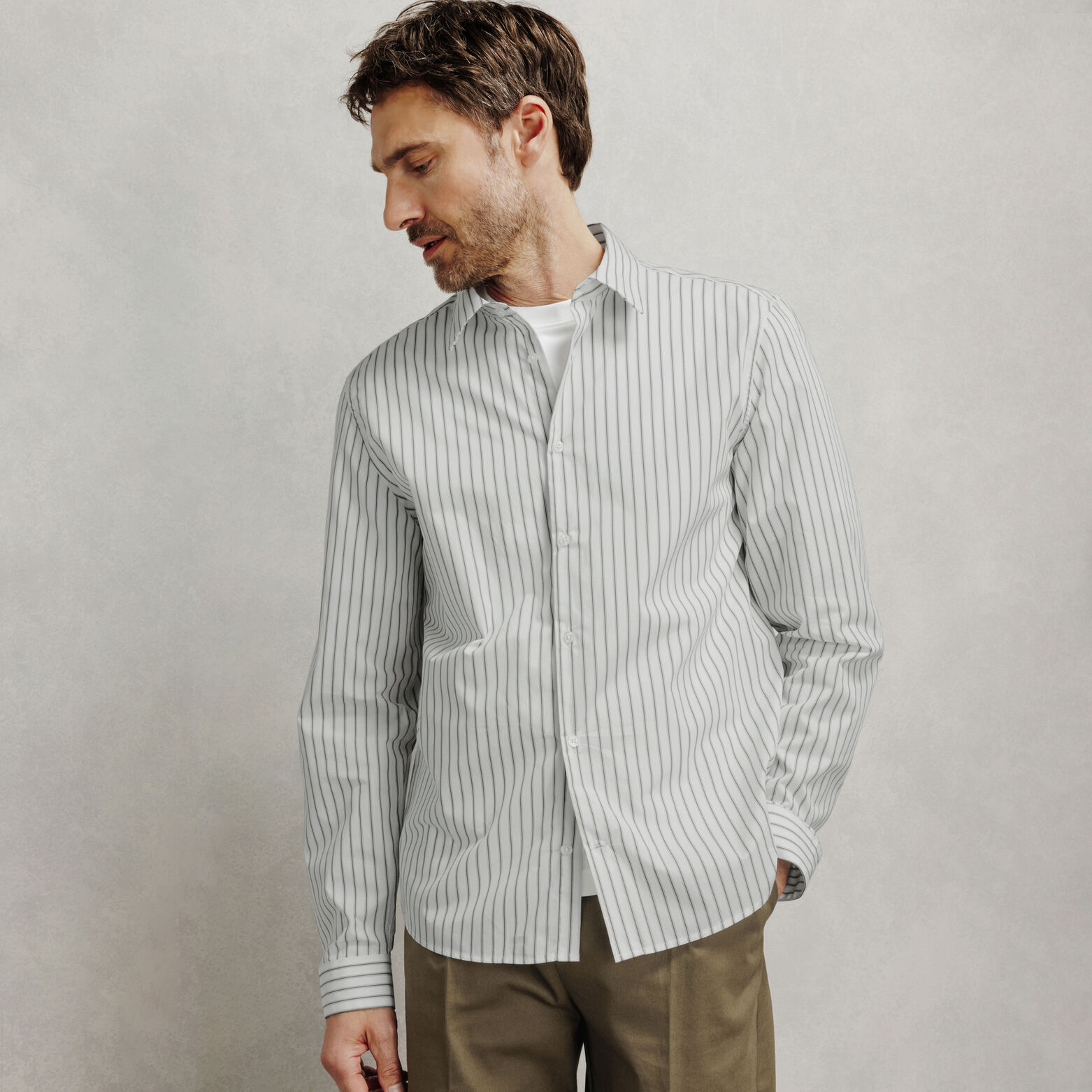 Chemise en coton regular ray&eacute;e