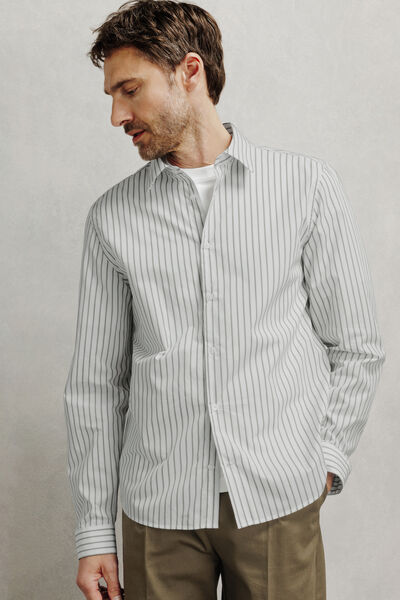 Chemise en coton regular ray&eacute;e