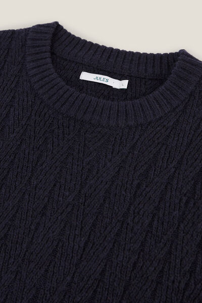 Pull col rond torsade