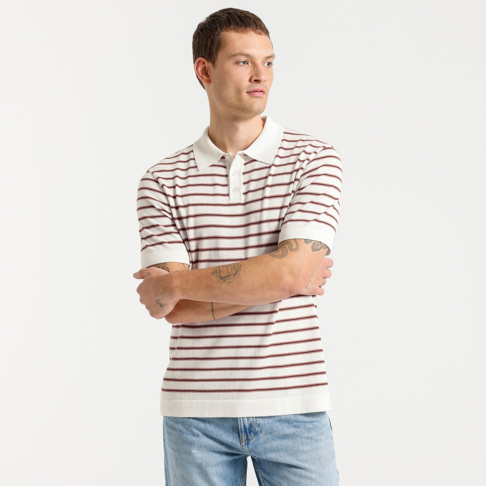 Polo en maille rayures