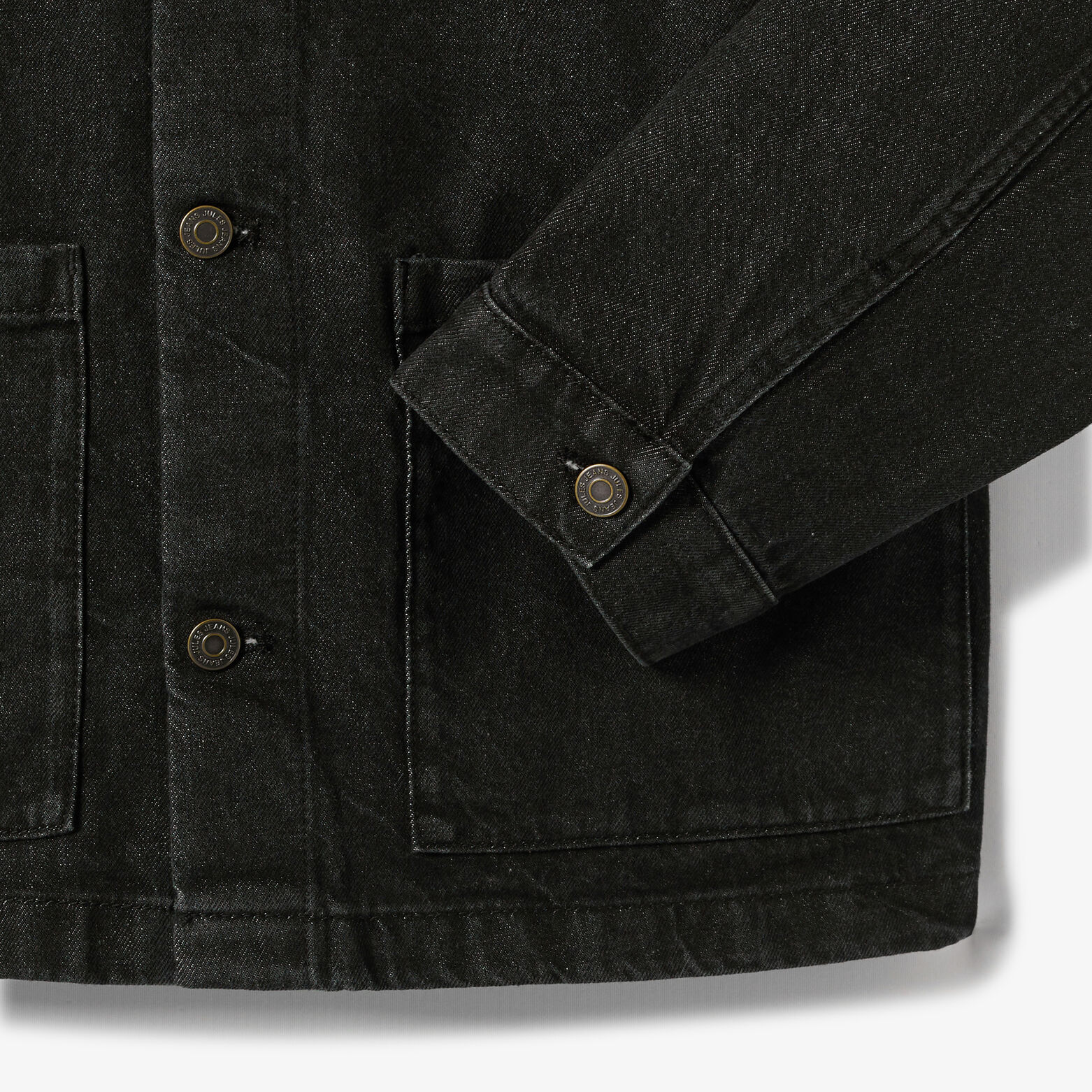 Jeansjas met fluwelen hemdkraag