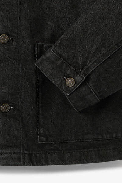 Veste en jean col chemise en velours