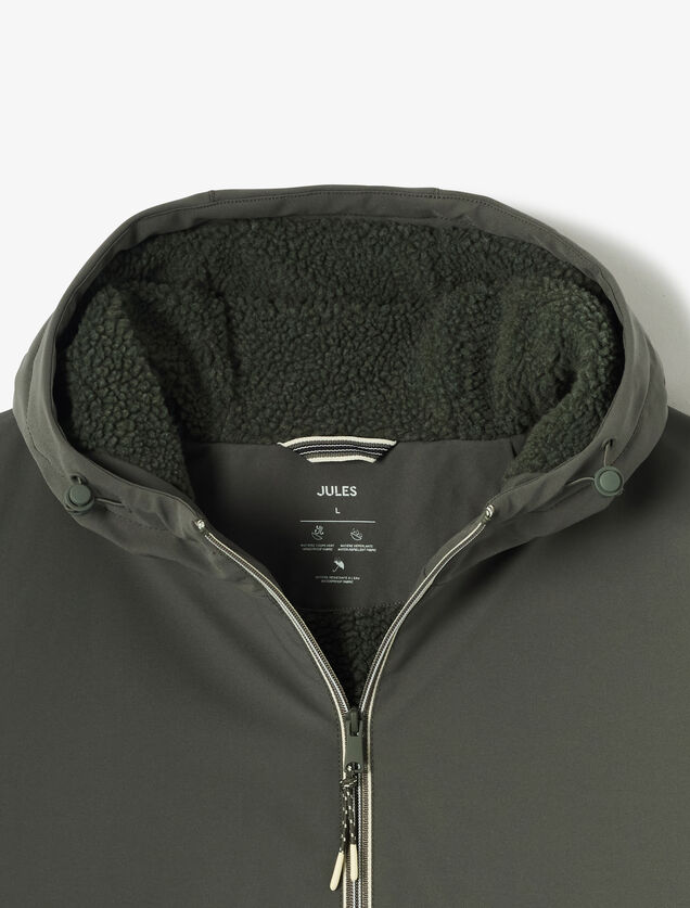 Blouson &agrave; capuche doubl&eacute; en sherpa