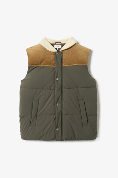 Doudoune sans manches col en sherpa