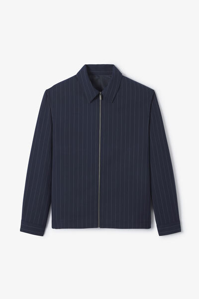 Veste col chemise zipp&eacute;e ray&eacute;e