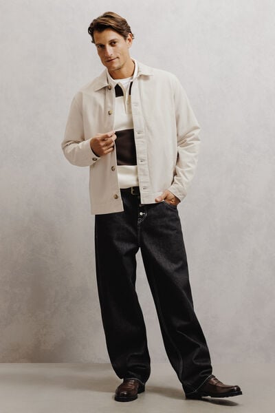 Veste boutonn&eacute;e col chemise 100% coton