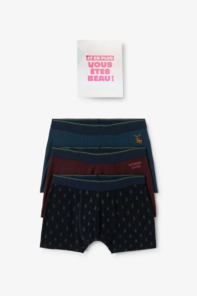 Coffret 3 boxers esprit Noël