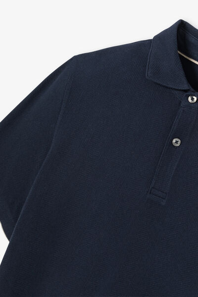 Polo met korte mouwen, visgraatmotief en Italiaans