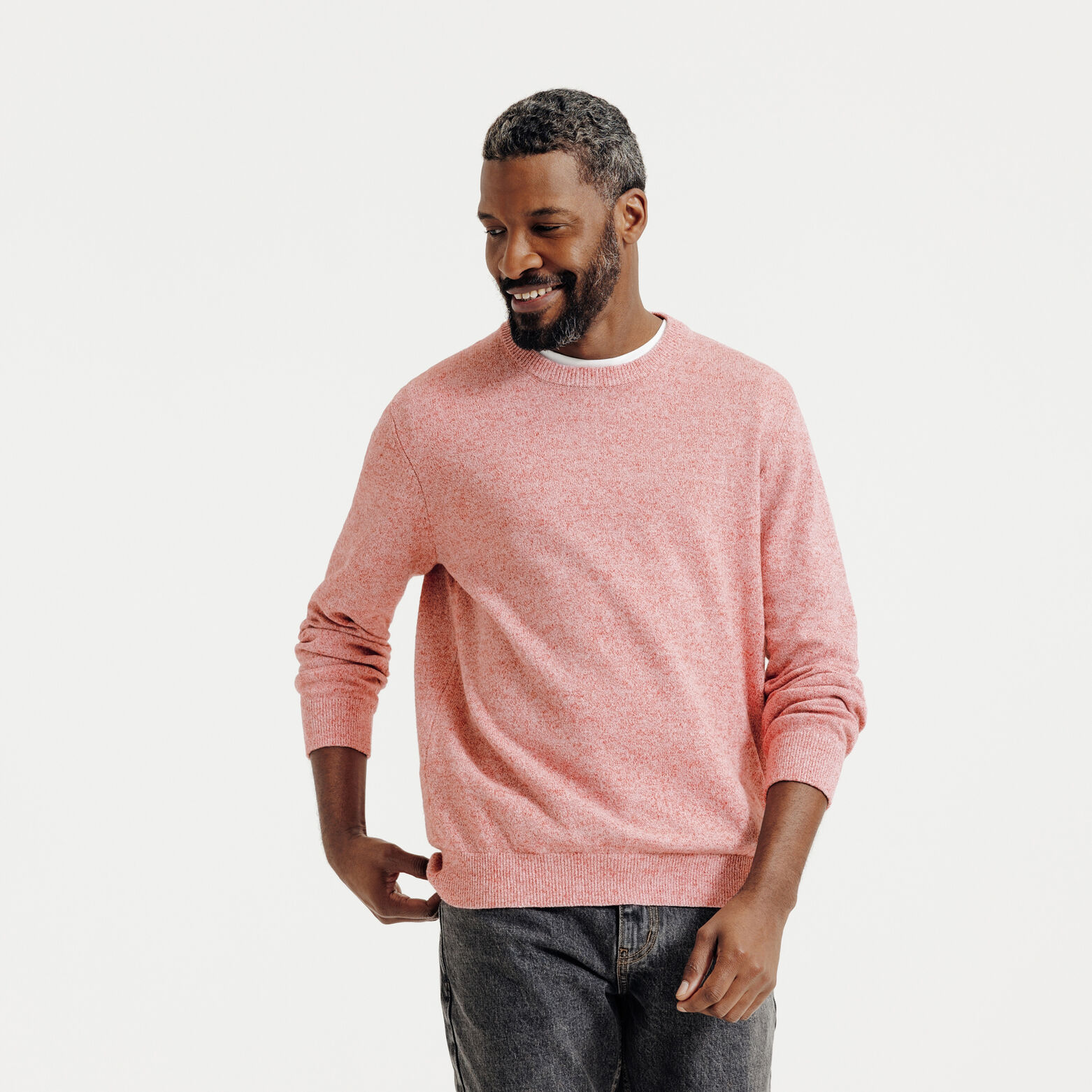 Trui ronde hals in fantasie-stekenpatroon